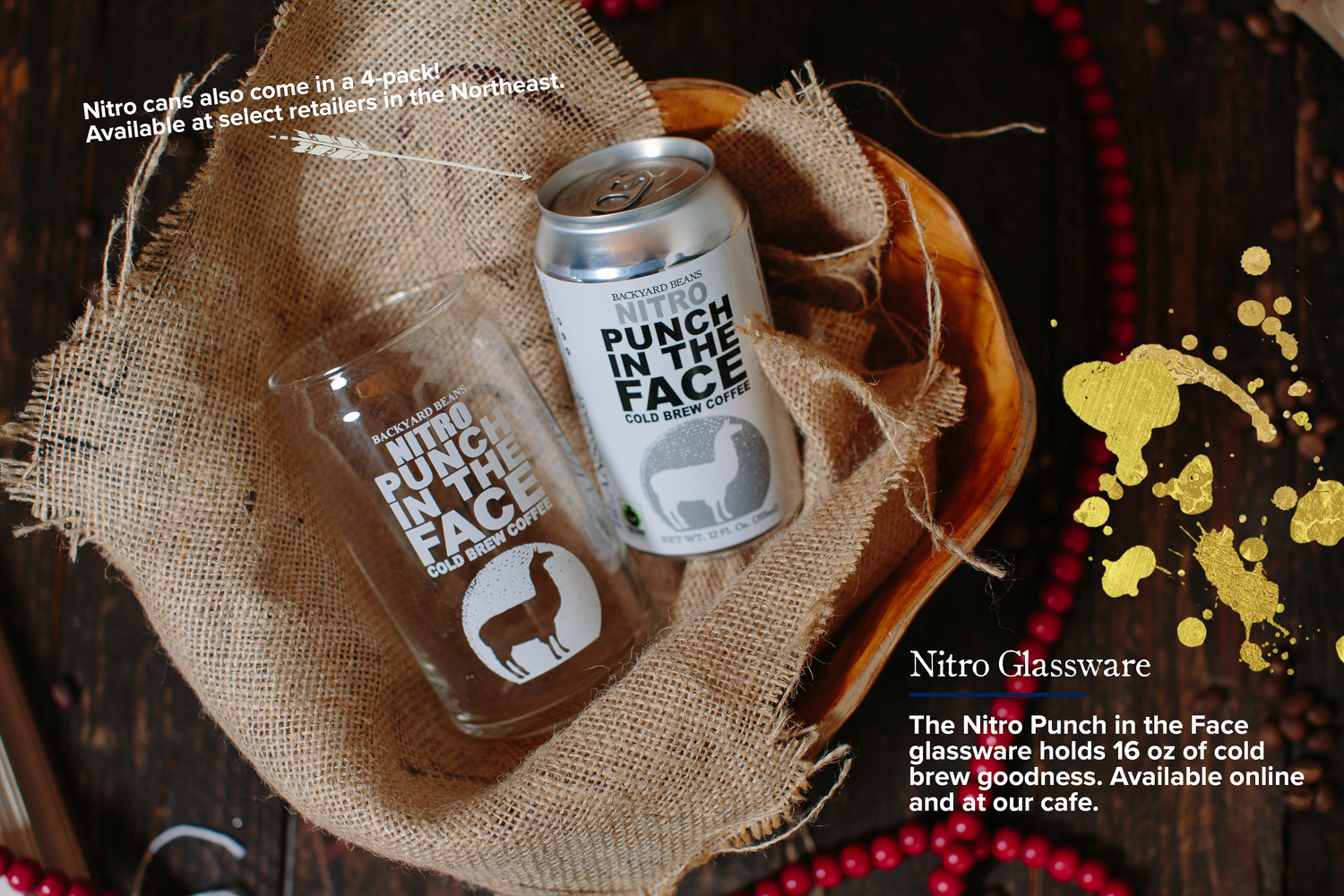 Image of Punch in the Face drinking glass and nitro can